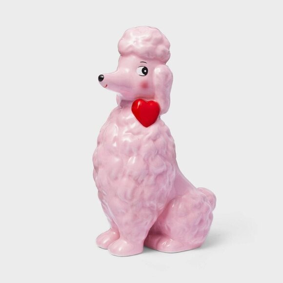 Target Spritz Valentine's Day Ceramic Target Bullseye Dog & Poodle Pink Set - Picture 6 of 8